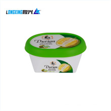 oval injection in mold label plastic PP cup with plastic lid for ice cream